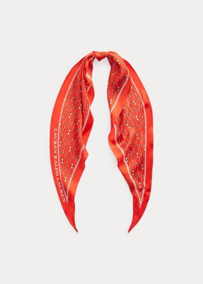 Bufandas Ralph Lauren Mujer Naranjas - Brooke Silk Twill - FQDXG4680